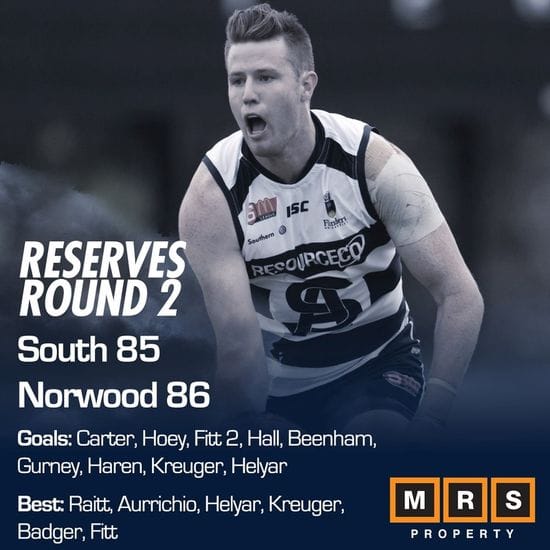 Reserves Match Report - Round 2 - South Adelaide vs Norwood